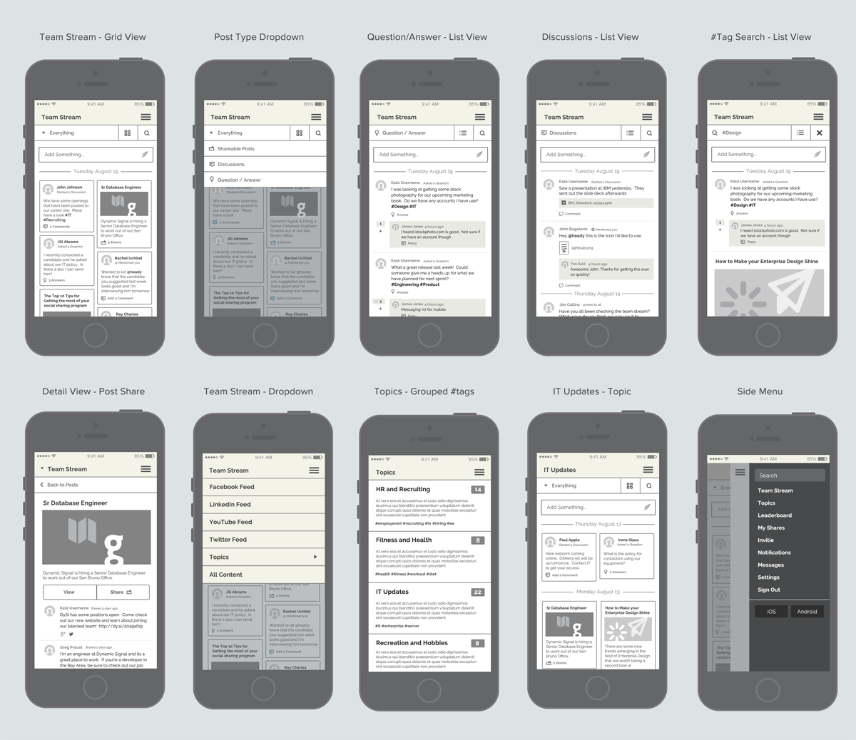 Collaboration Wireframes